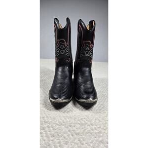 Durango kids Cowboy boots BT940 Lizard print black/red/white Western Size 6D